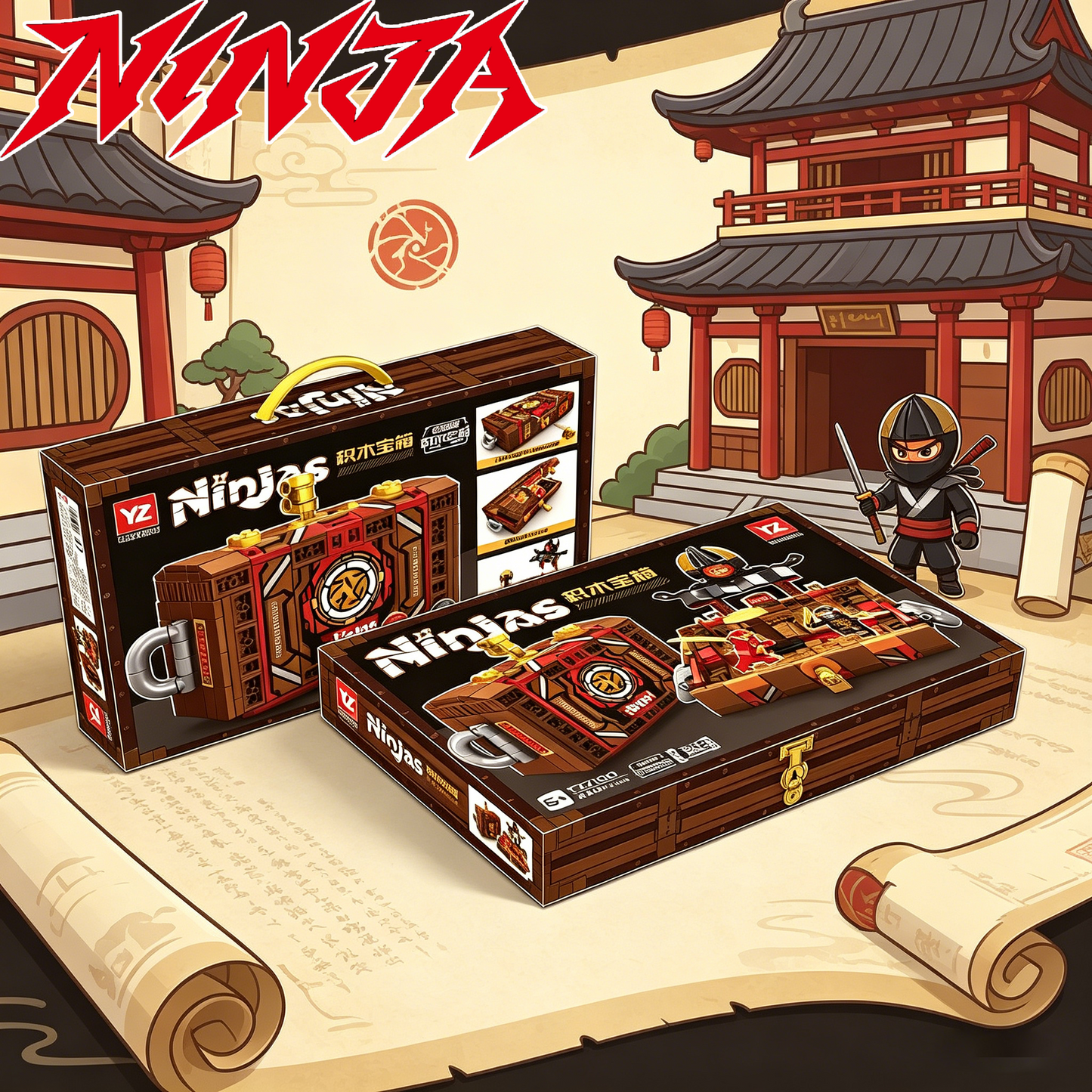 Ninja Treasure Chest Building Set