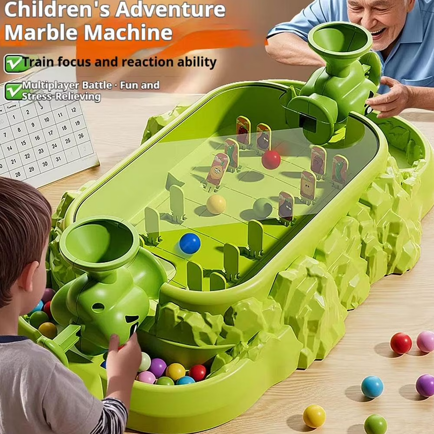 2-Player Marble Shooting Board Game