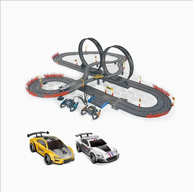 Top Turbo Dual Loop Slot Car Racing Track Set
