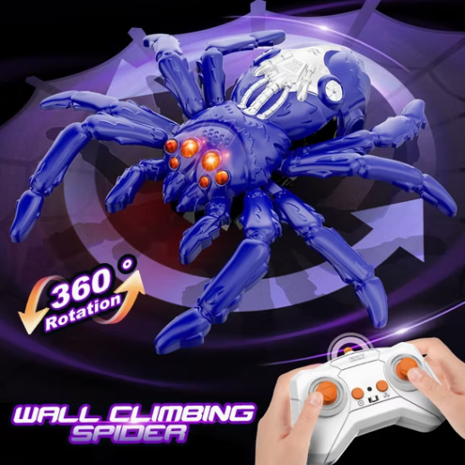 Remote Control Wall-Climbing Spider Toy with LED Eyes
