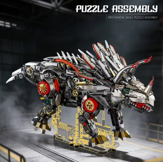 Mechanical Triceratops Building Blocks Set