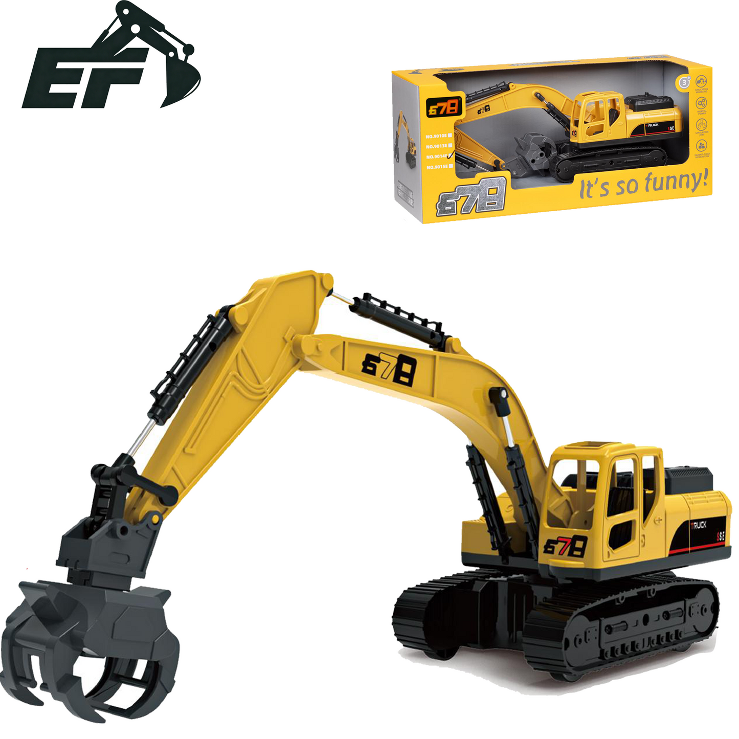 9014E-Inertial Grapple Excavator Toy Truck