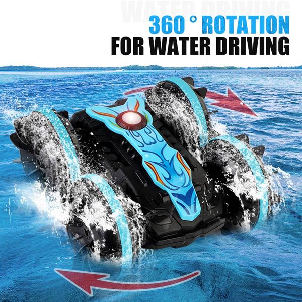 Amphibious RC Stunt Car - Waterproof 4WD Double-Sided Flip Toy