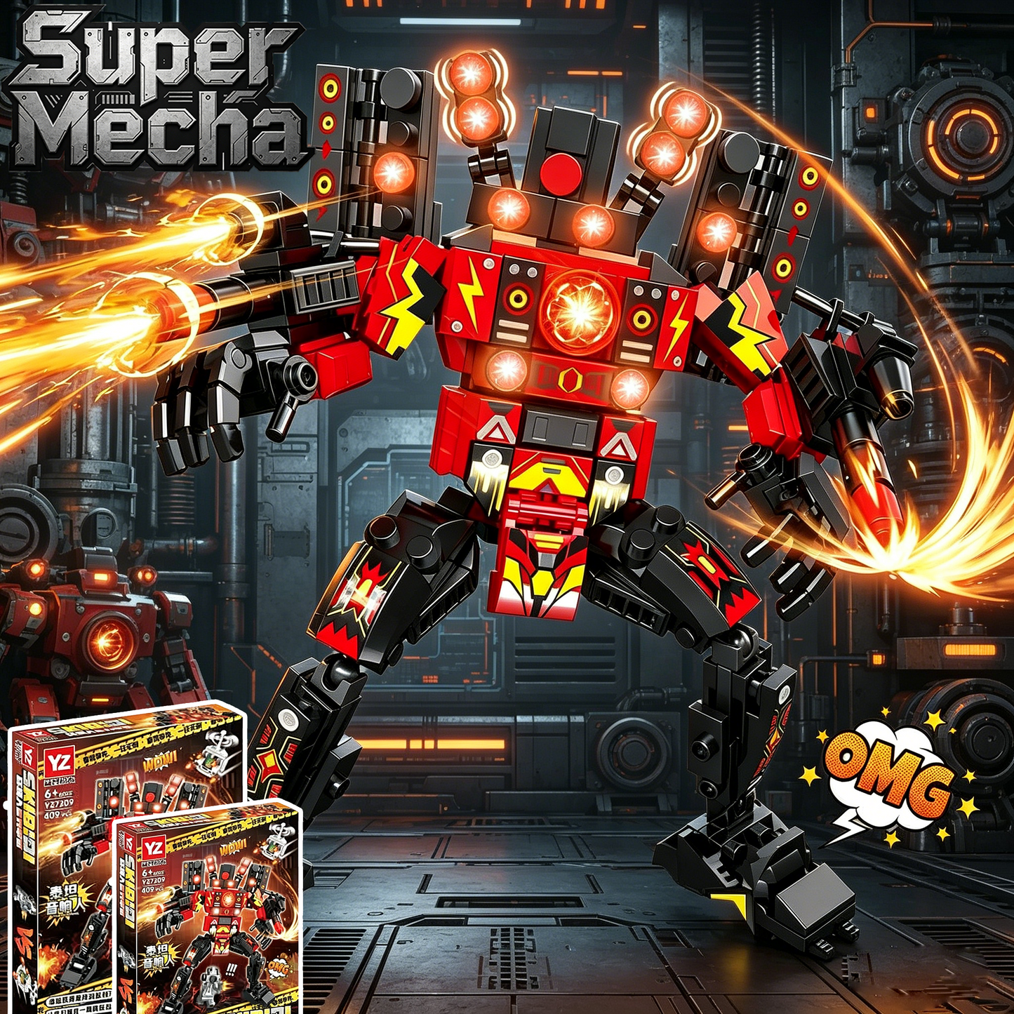 Super Mecha Building Blocks, STEM Toy with Minifigures