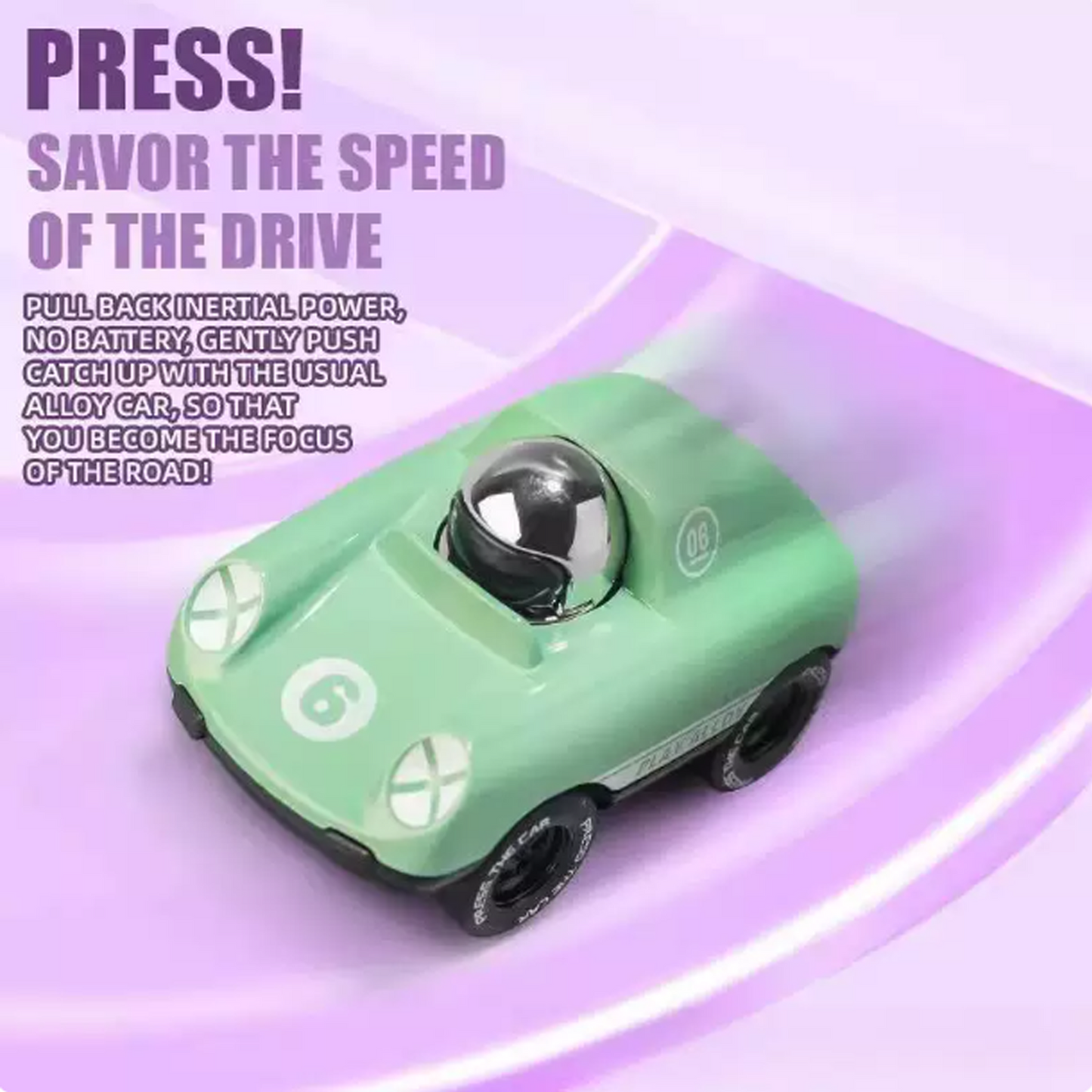 Alloy Press & Go Racing Cars, Friction-Powered Toy Vehicles for Kids