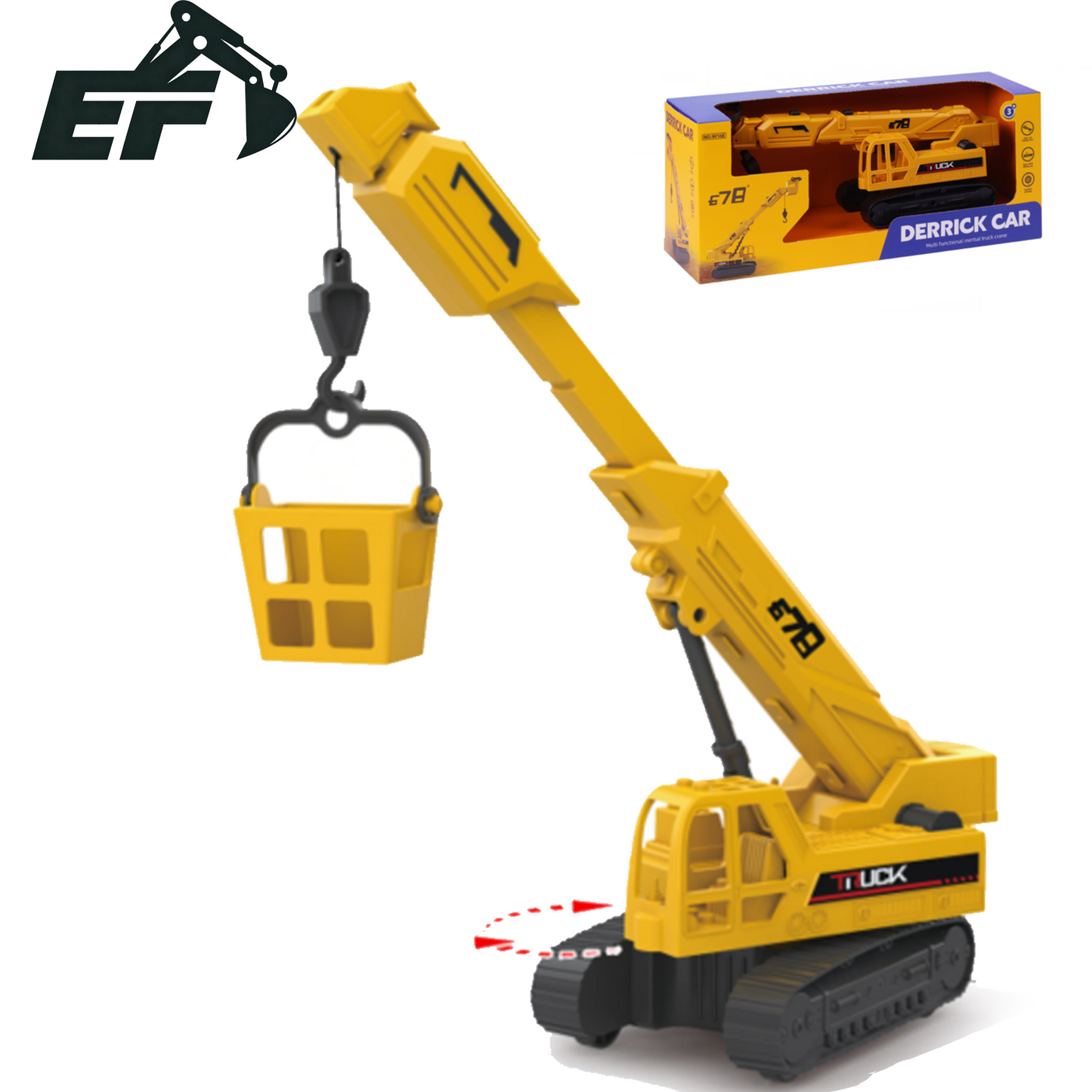 9016E-Inertial Lift Bucket Crane Toy Truck