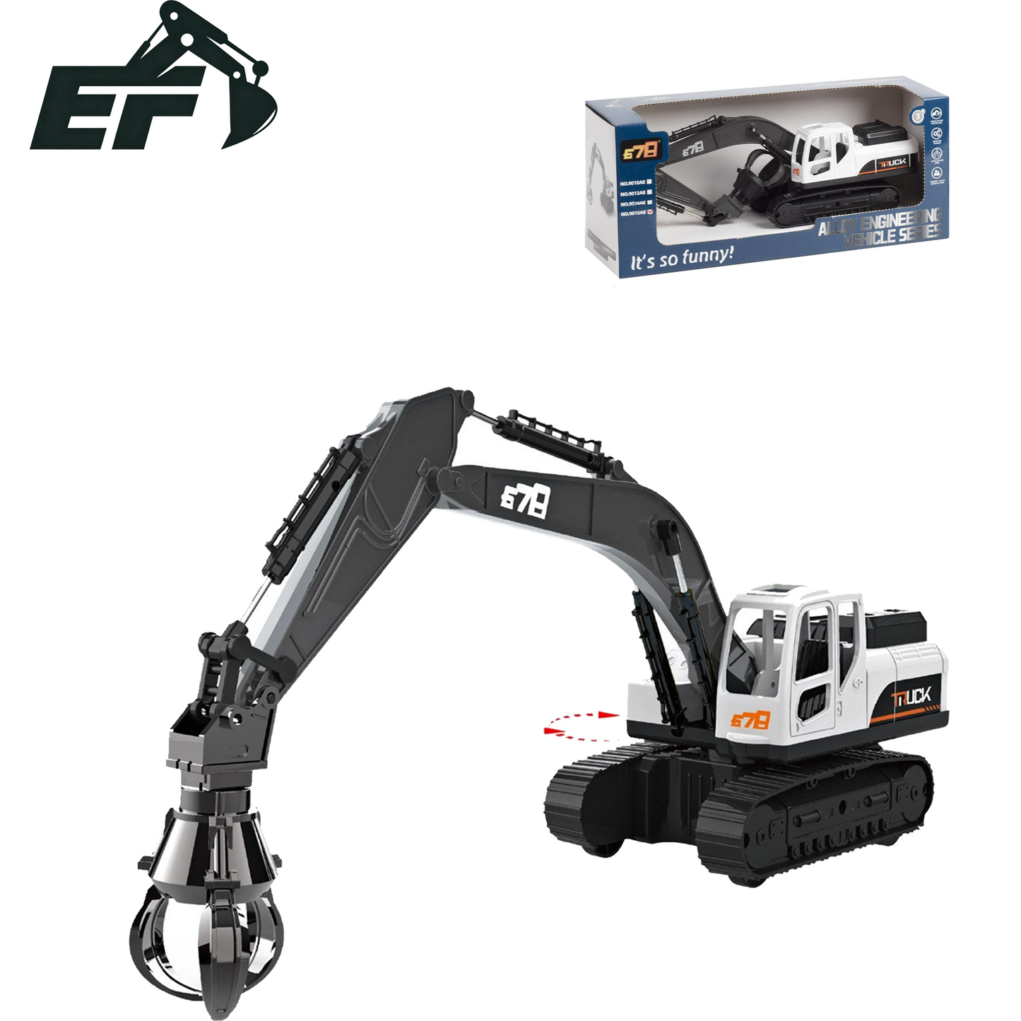 9015AE-Inertial Grapple Excavator Toy Truck
