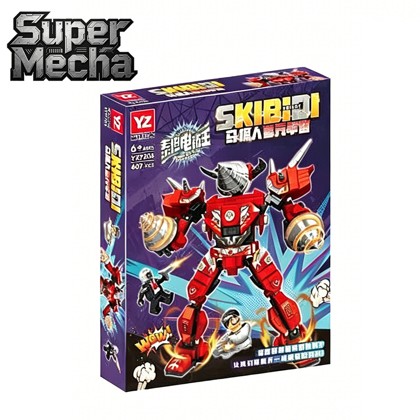 Super Mecha Building Blocks Set, STEM Toy with Minifigures