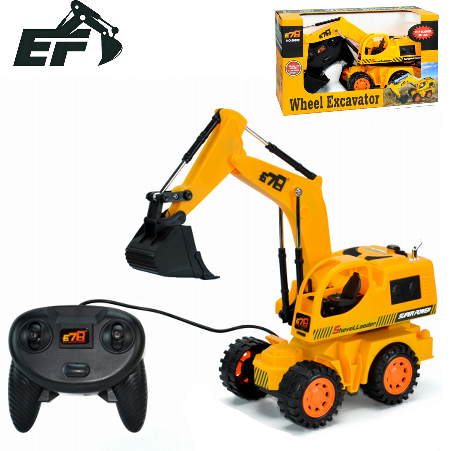 8020E-Wired Remote Control Wheel Excavator Toy