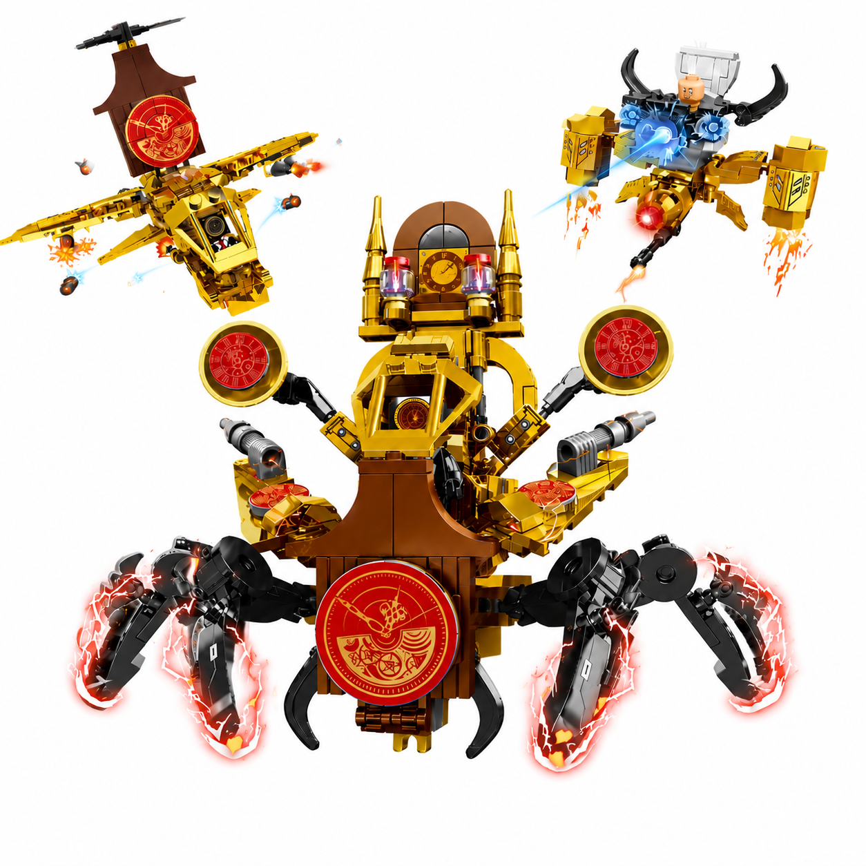 Skibidi Toilet Golden Titan Clock Man Building Blocks-4pcs