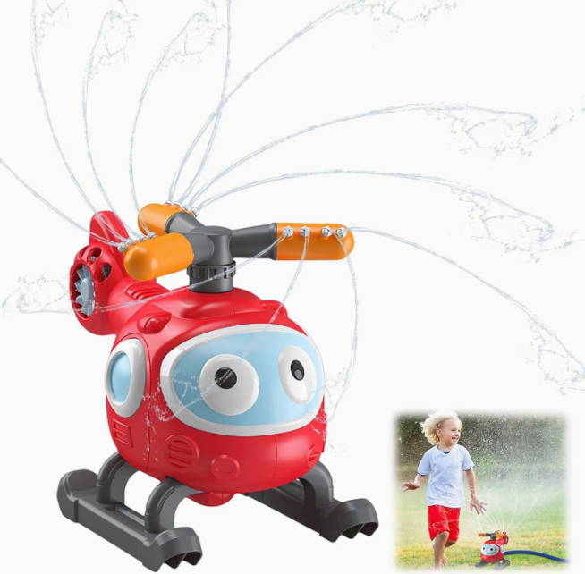 2-in-1 Helicopter Sprinkler & Splash Baseball Toy