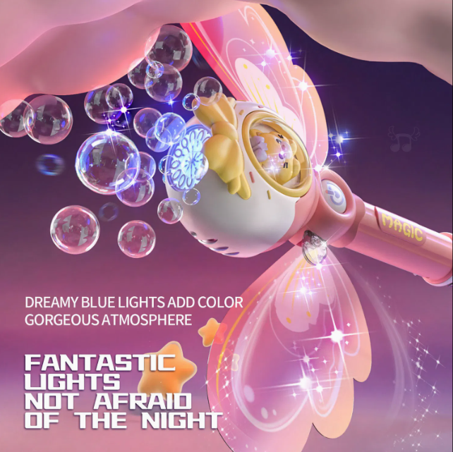 Angel Unicorn Bubble Wand with Light-Up Wings