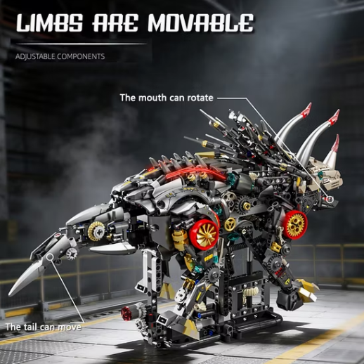 Mechanical Triceratops Building Blocks Set
