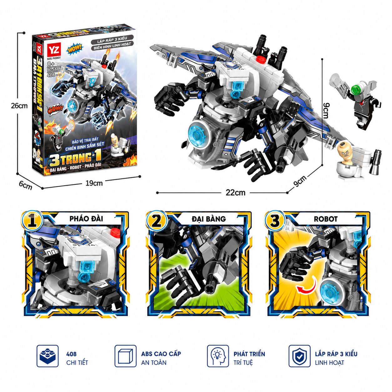 Skibidi Toilet Titan Camera Man Jetpack Building Blocks