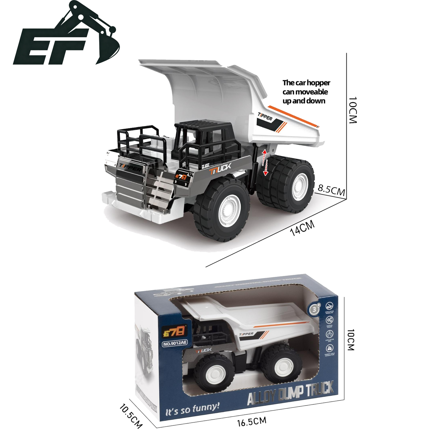 9012AE-Alloy Inertial Dump Truck Toy