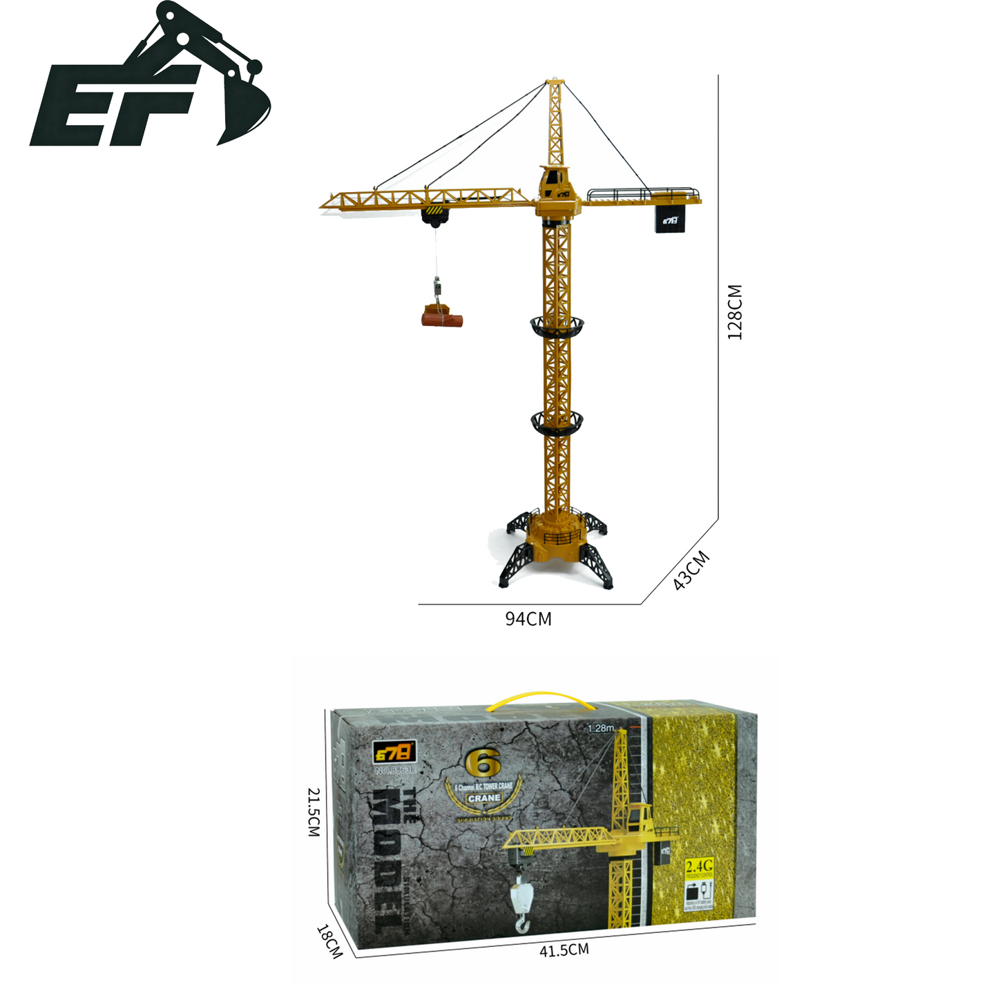 8063E-2.4G Remote Control Tower Crane Toy