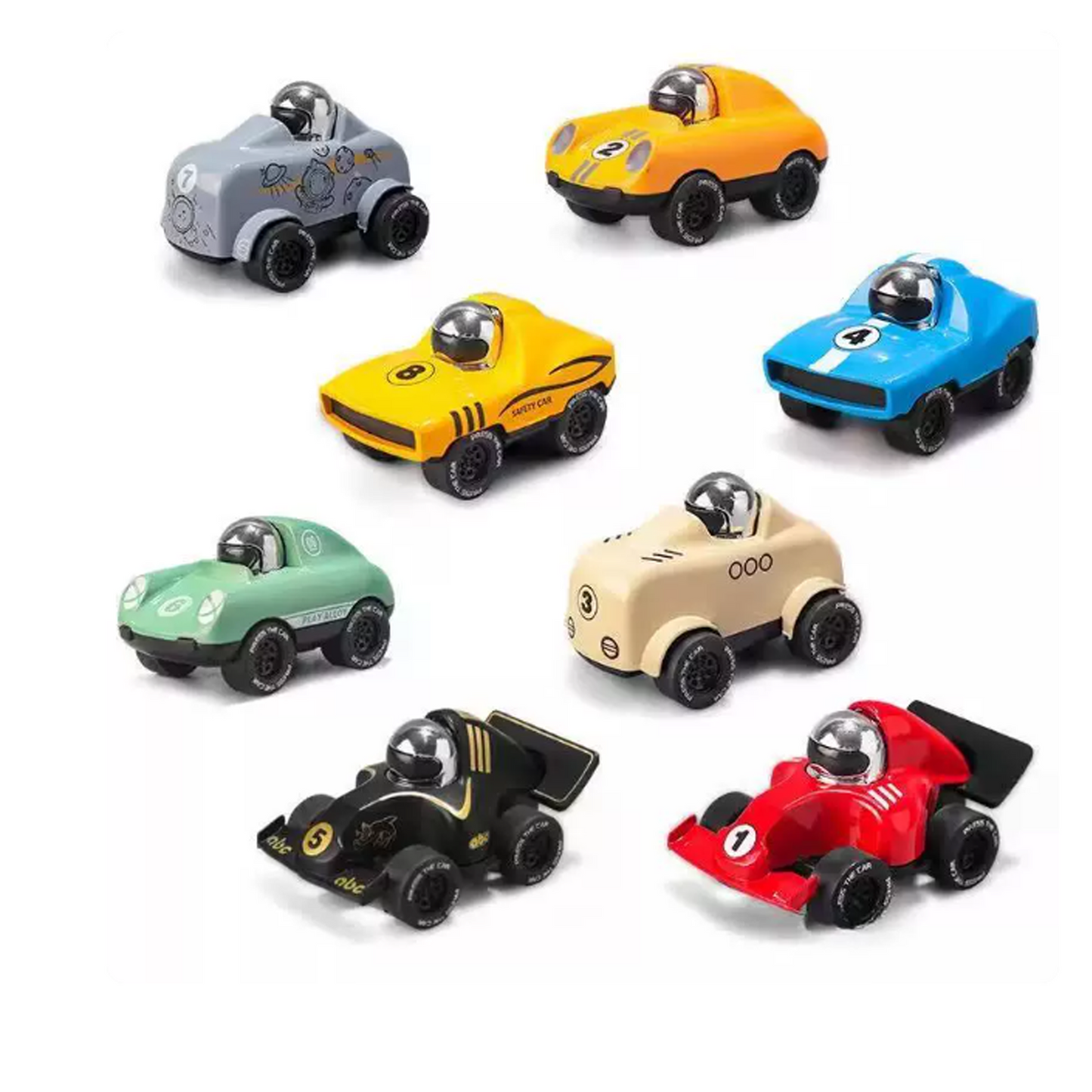 Alloy Press & Go Racing Cars, Friction-Powered Toy Vehicles for Kids