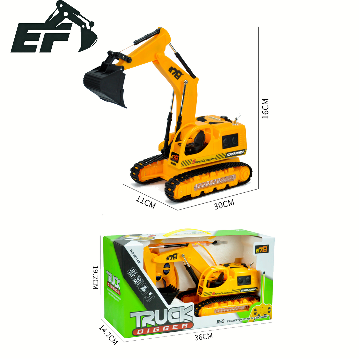8034E-Remote Control Tracked Excavator Toy