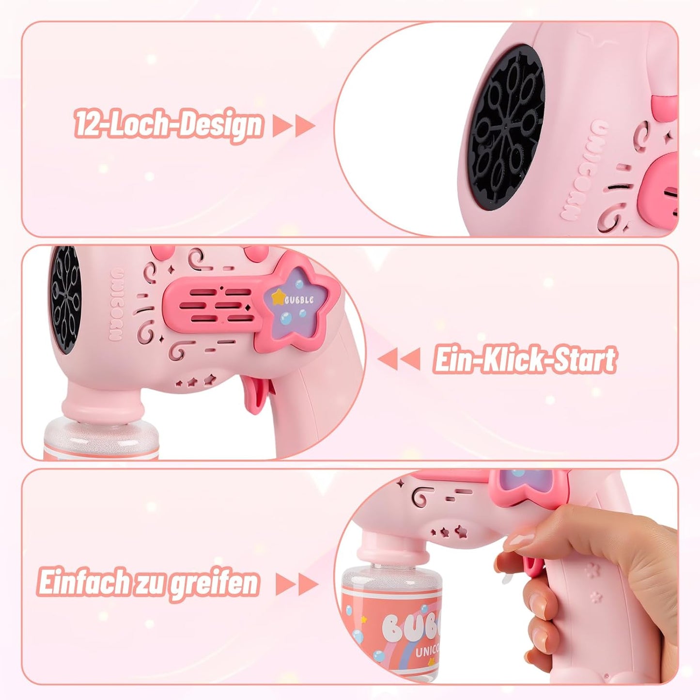 Unicorn Bubble Gun with Lights