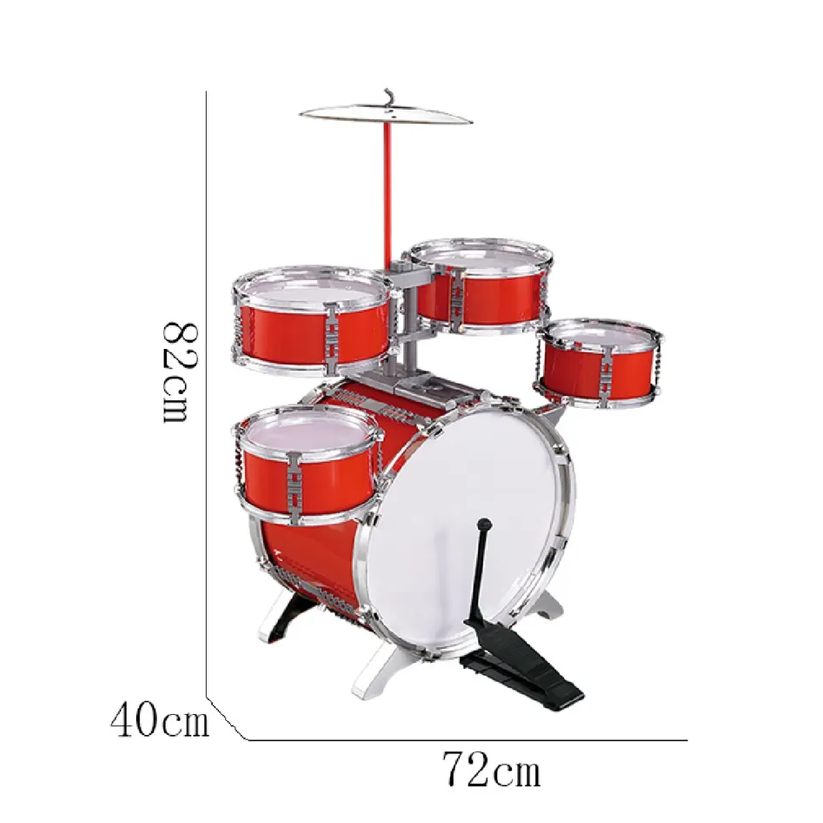Kids Jazz Drum Set with Stool & Drumsticks