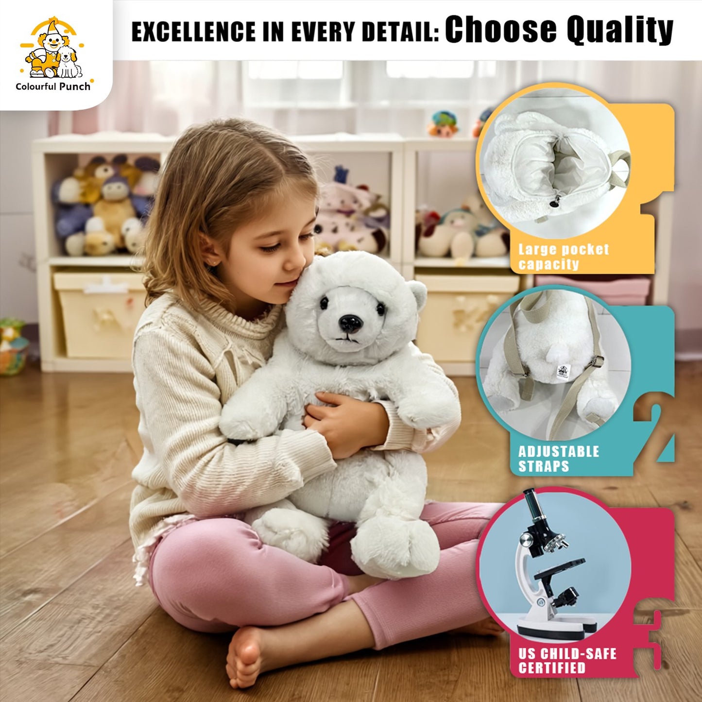 Kids' Plush Polar Bear Backpack