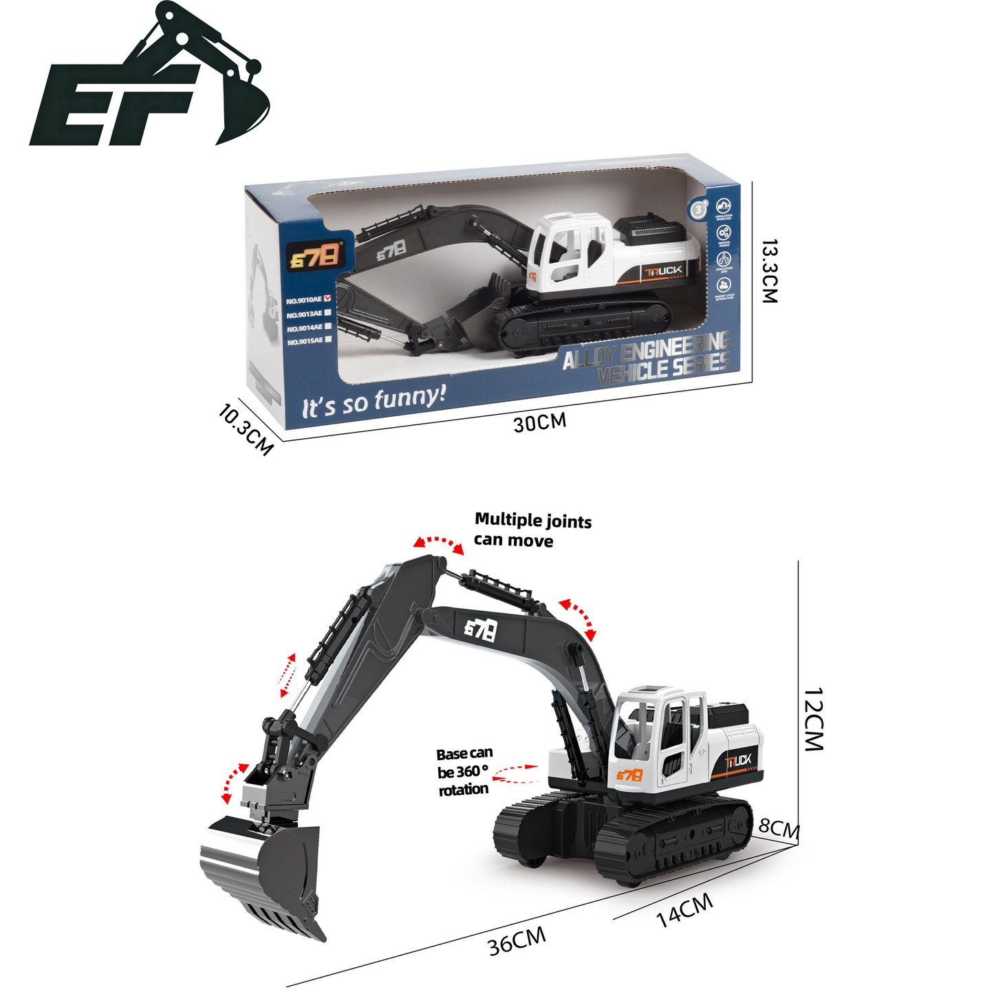 9010AE-Inertial Alloy Excavator Toy Truck