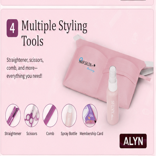 Kids Hair Salon Styling Pretend Play Kit with Light & Sound