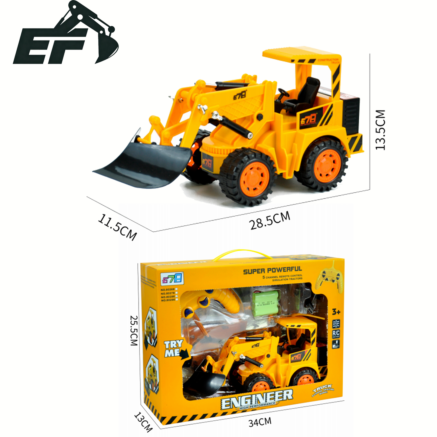 8028E-Remote Control Snow Plow Toy Truck