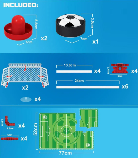 Hover Soccer Air Hockey Tabletop Game Set