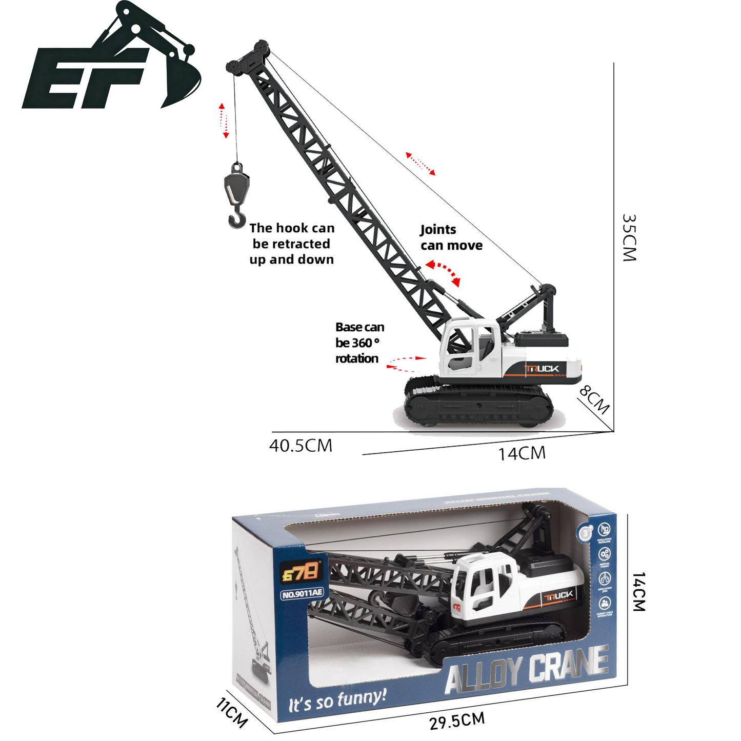 9011AE-Alloy Inertial Crane Toy