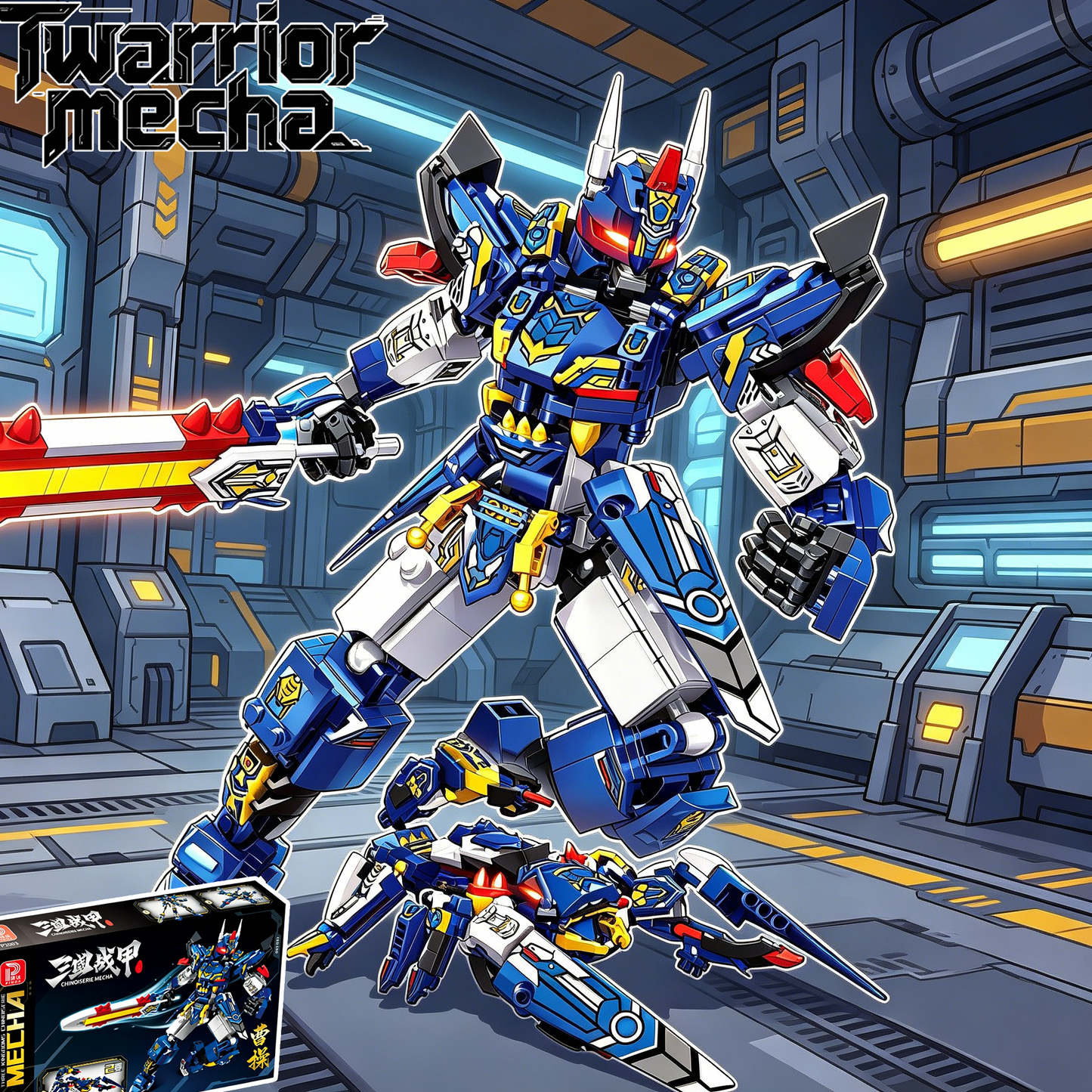 2-in-1 Cao Cao Mecha Building Blocks, Transformable STEM Toy