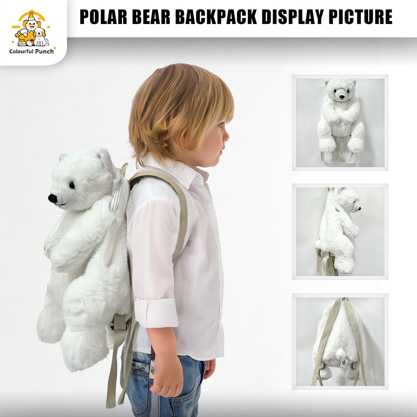 Kids' Plush Polar Bear Backpack