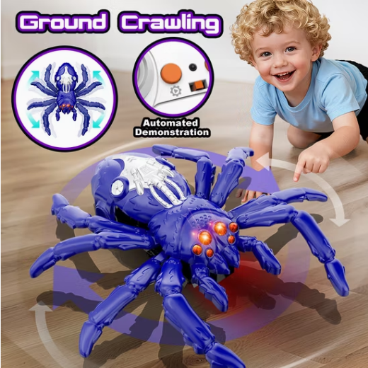 Remote Control Wall-Climbing Spider Toy with LED Eyes