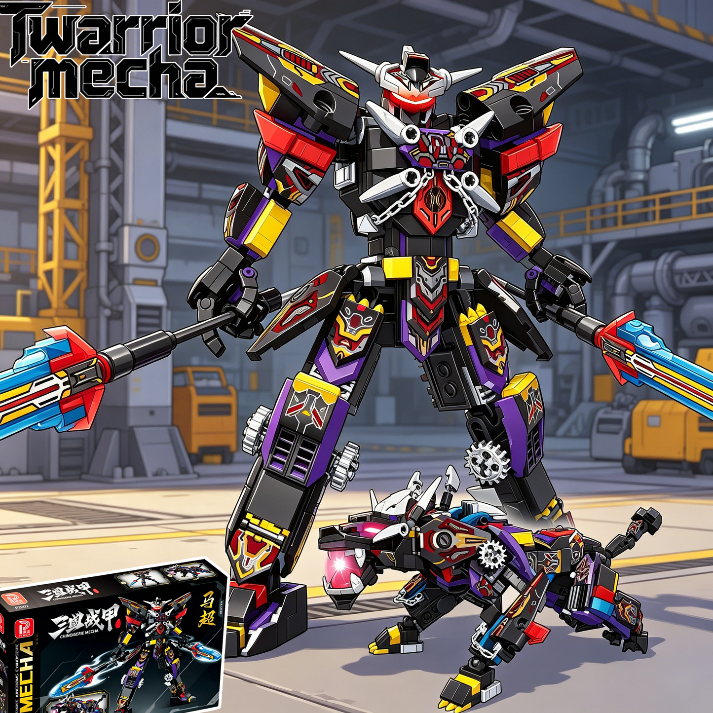 2-in-1 Transforming Mecha & Beast Building Blocks