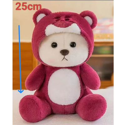Reversible Strawberry Bear Plush Toy