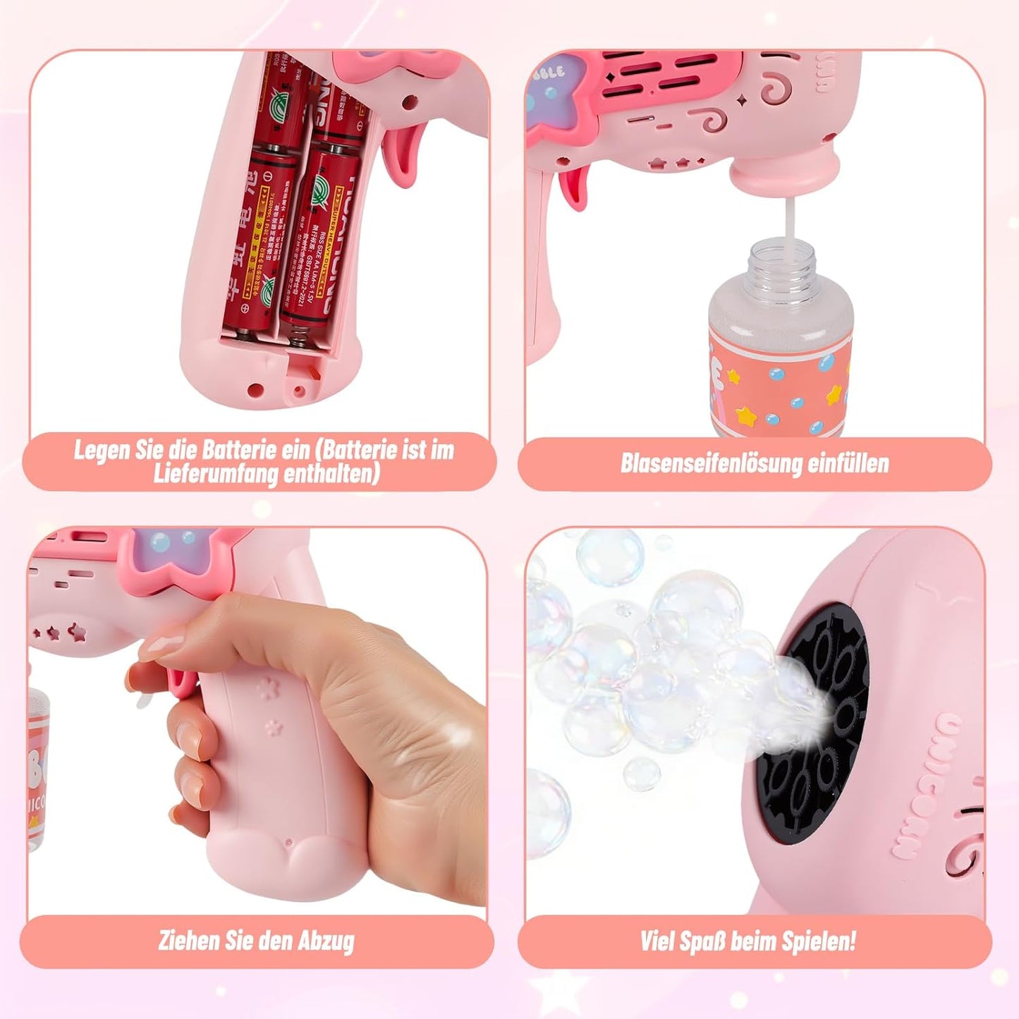 Unicorn Bubble Gun with Lights