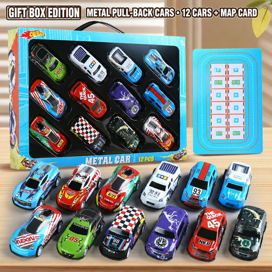 Gift Set of 12 Die-Cast Pull-Back Cars