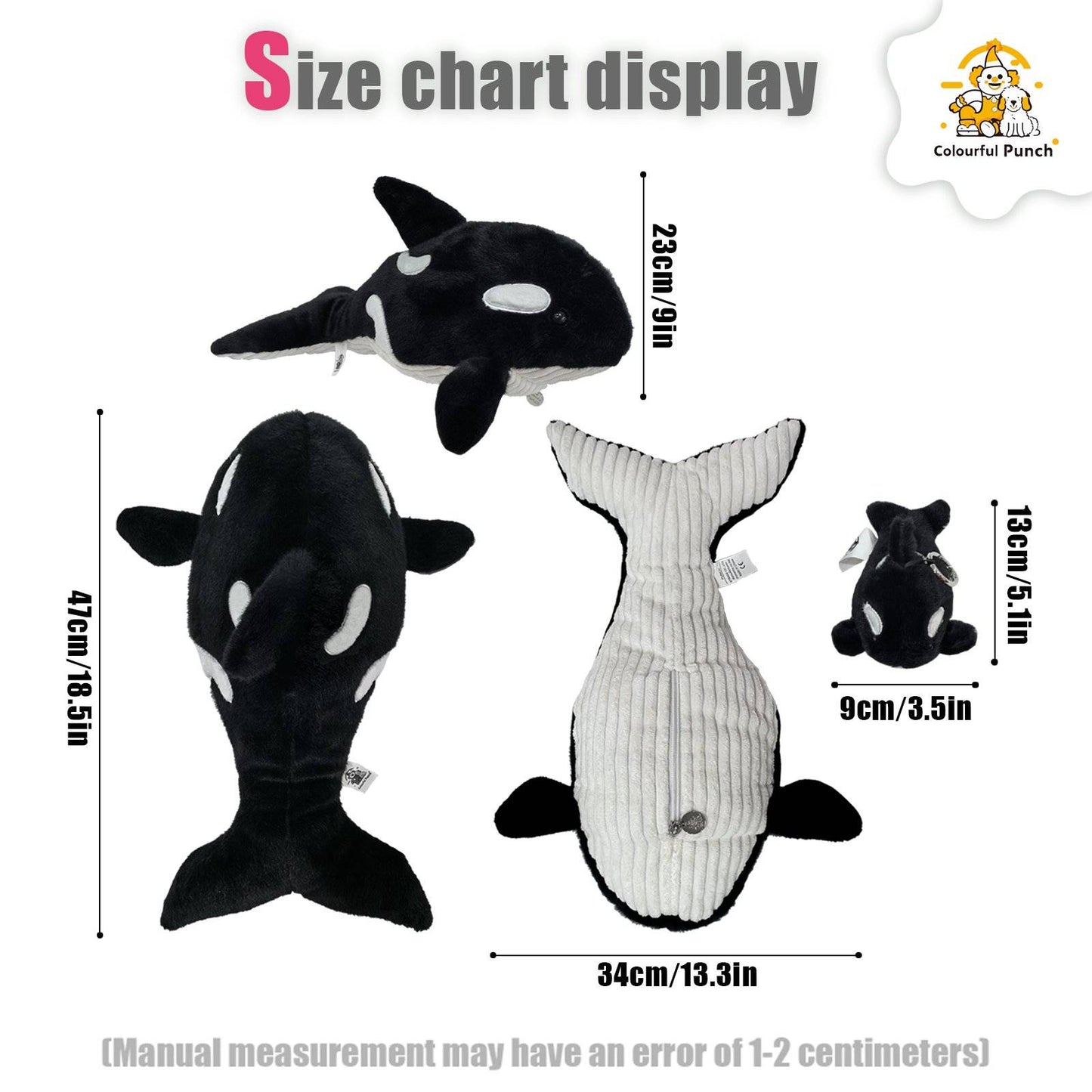 Orca Plush Toy with Mini Orca Keychain