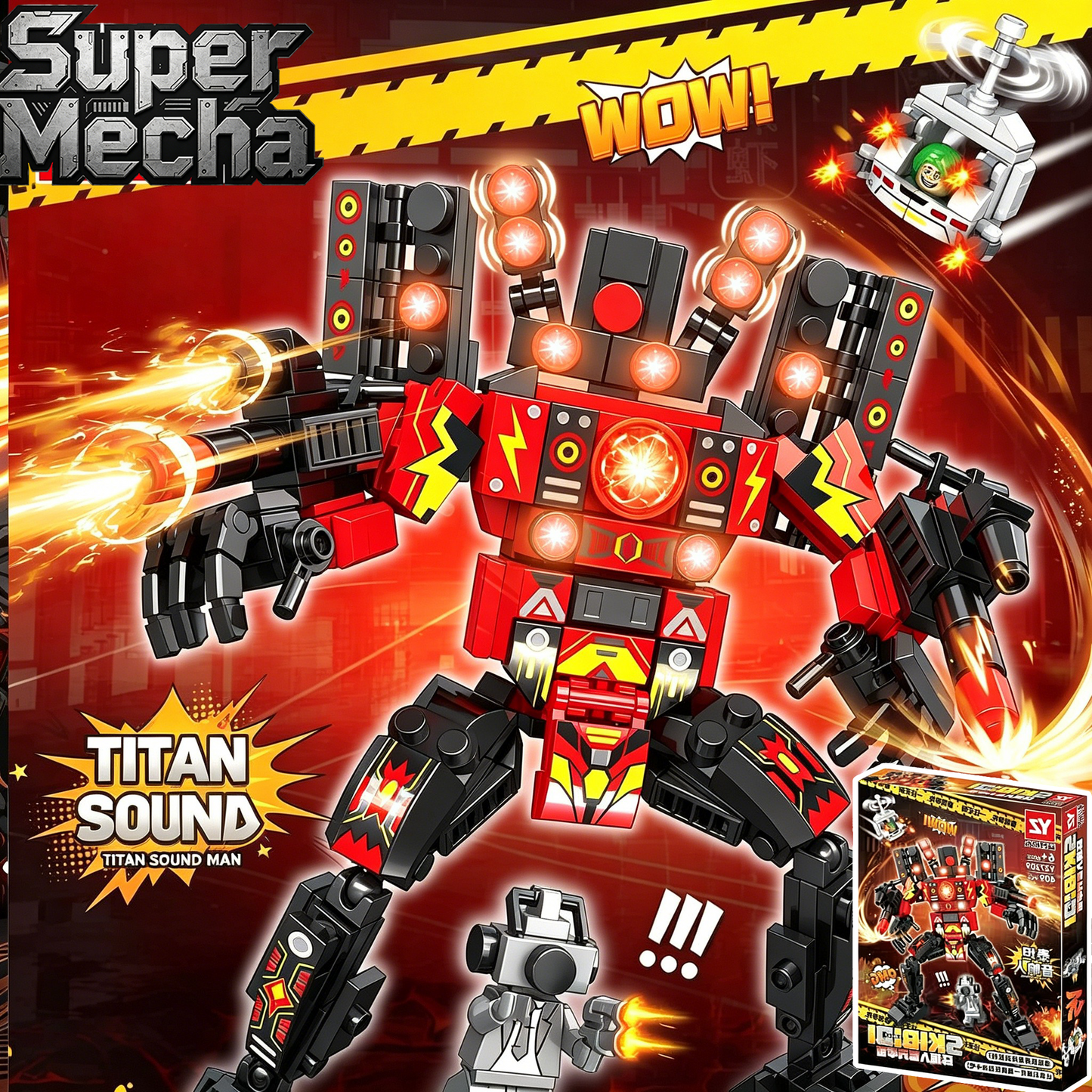 Super Mecha Building Blocks, STEM Toy with Minifigures