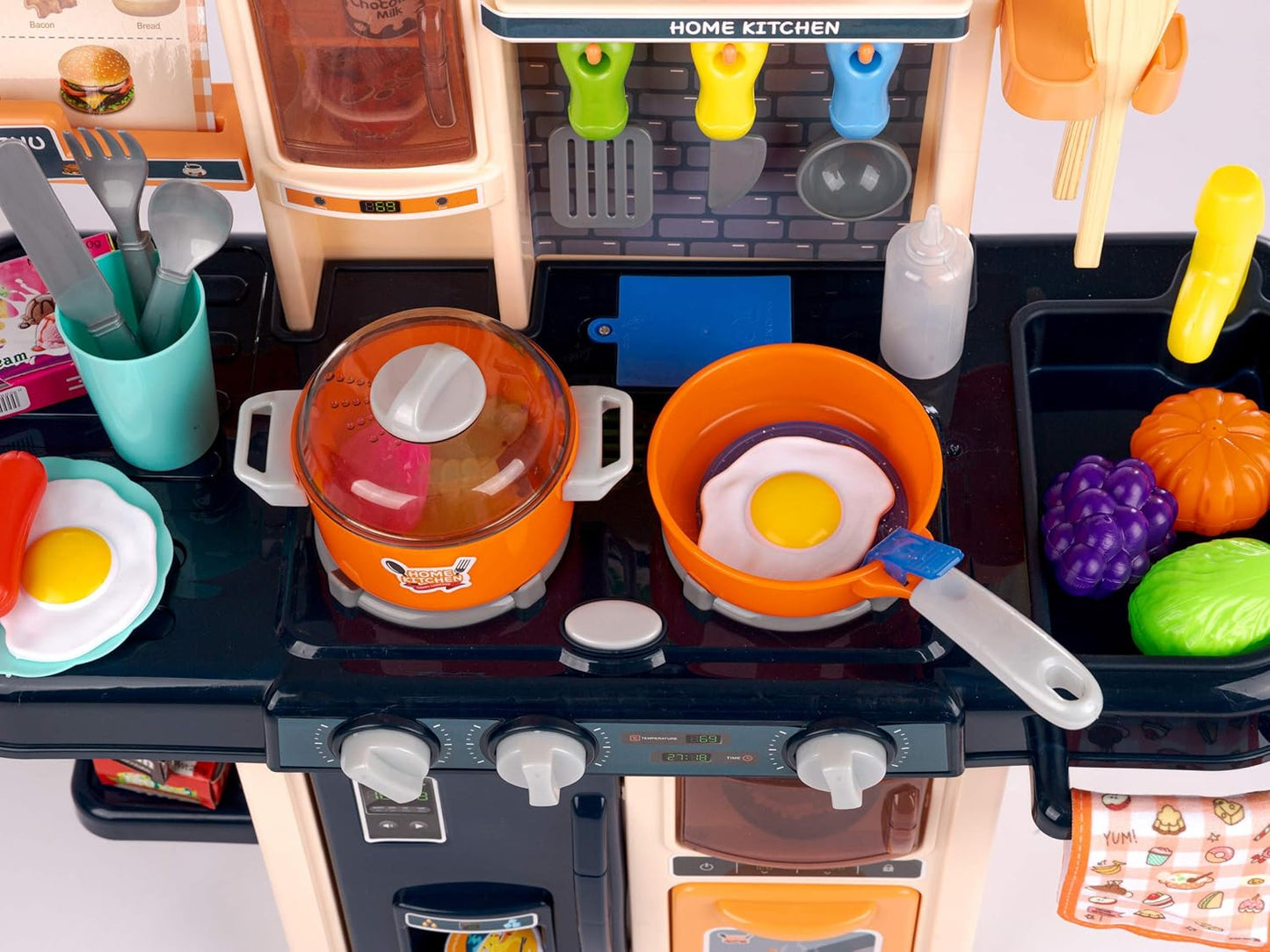 Kids Pretend Play Kitchen Toy Set with Spray & Lights