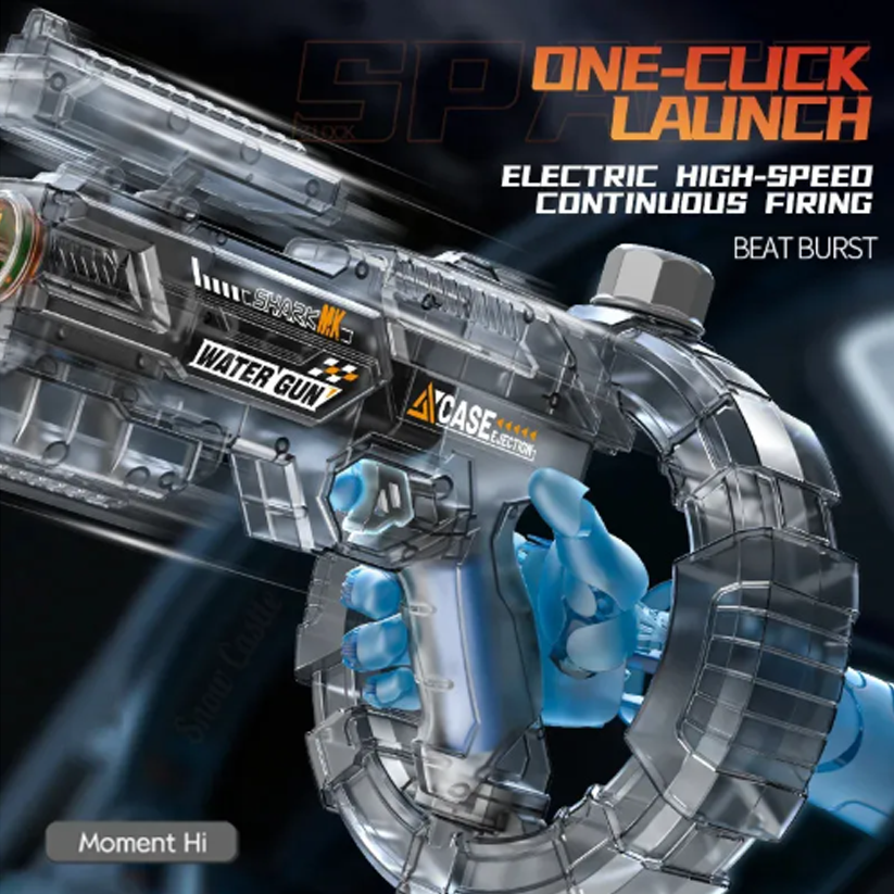 Space Transparent Electric Water Gun with LED Lights