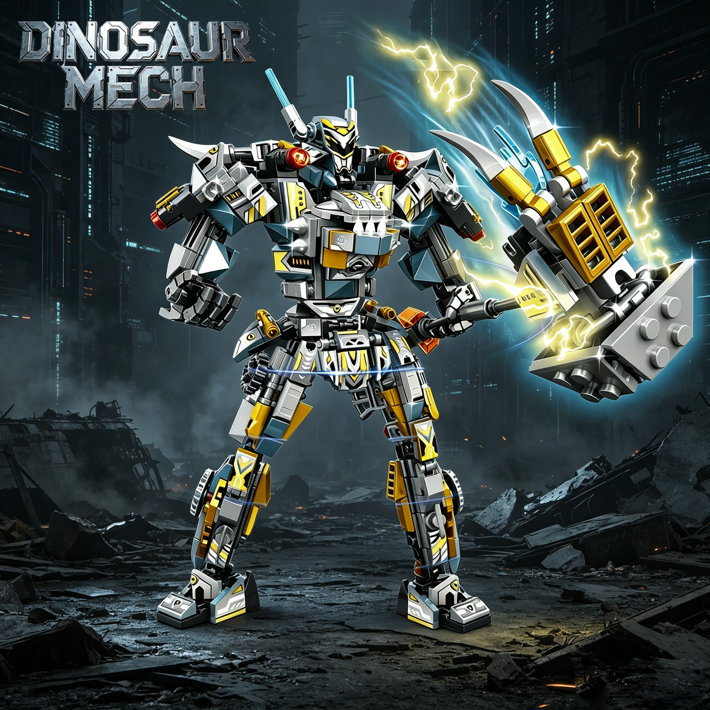 2-in-1 Indominus Rex Mecha Building Blocks, STEM Toy for Kids