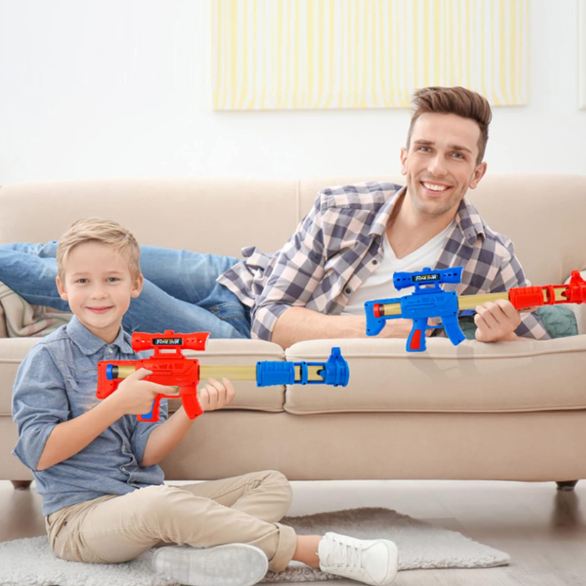 Foam Ball Air-Powered Shooting Game with Target Stand