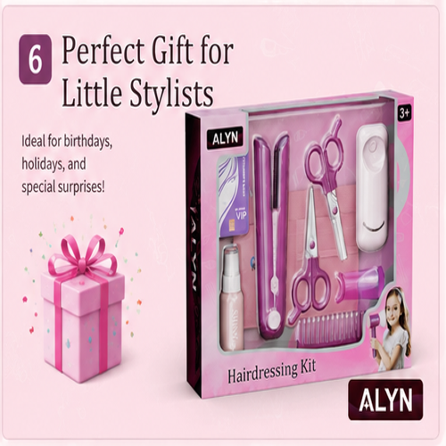 Kids Hair Salon Styling Pretend Play Kit with Light & Sound