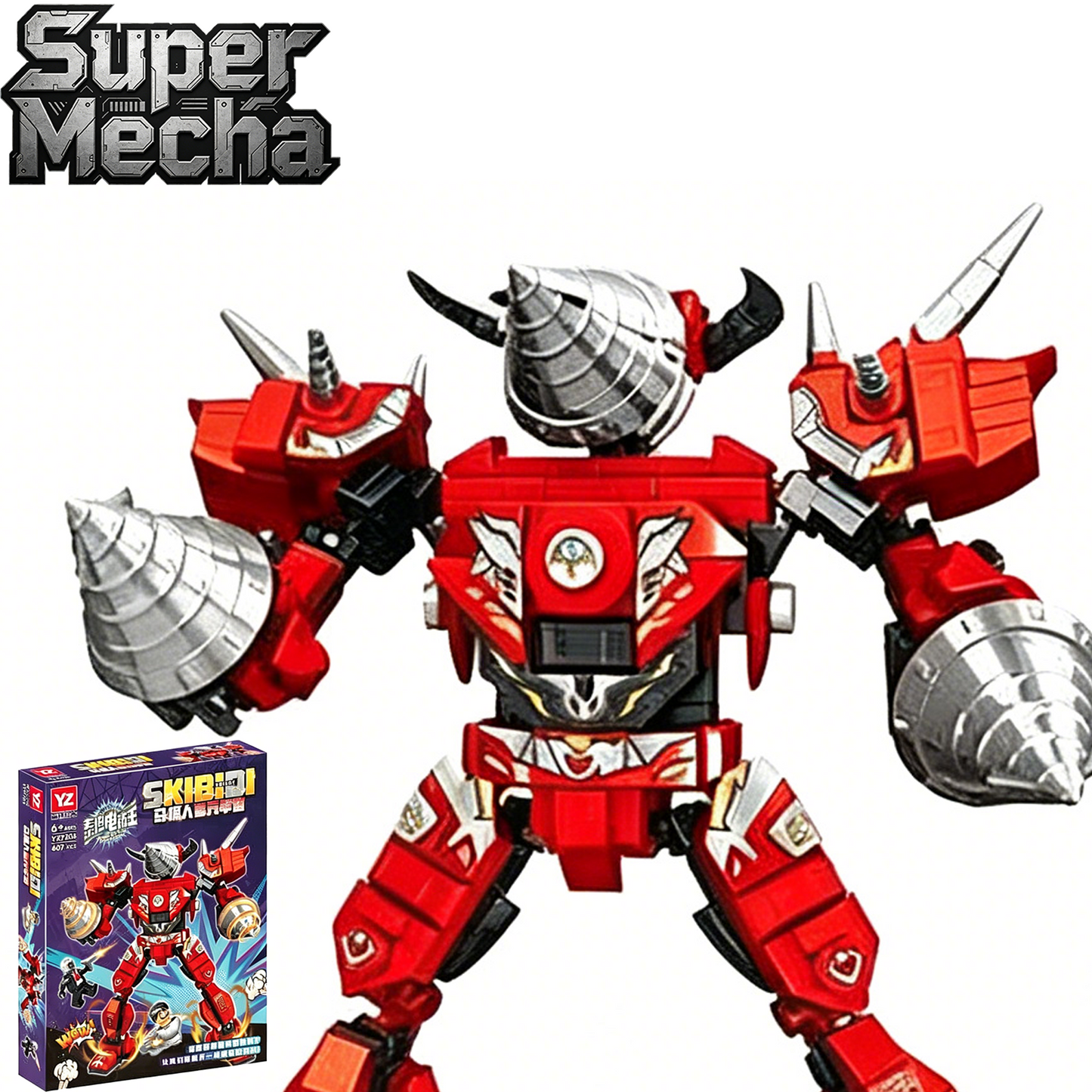 Super Mecha Building Blocks Set, STEM Toy with Minifigures