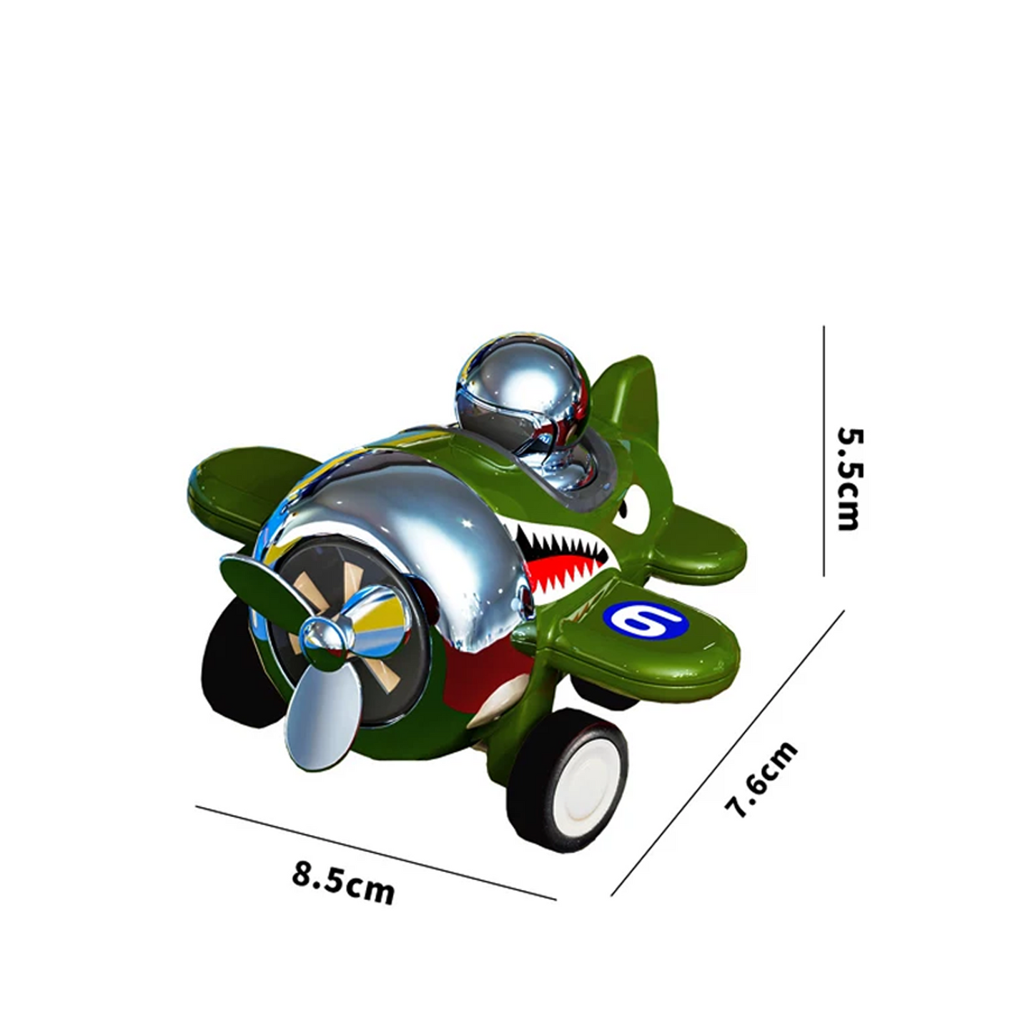 4PCS Press & Go Toy Airplanes, Friction-Powered Fighter Planes for Kids