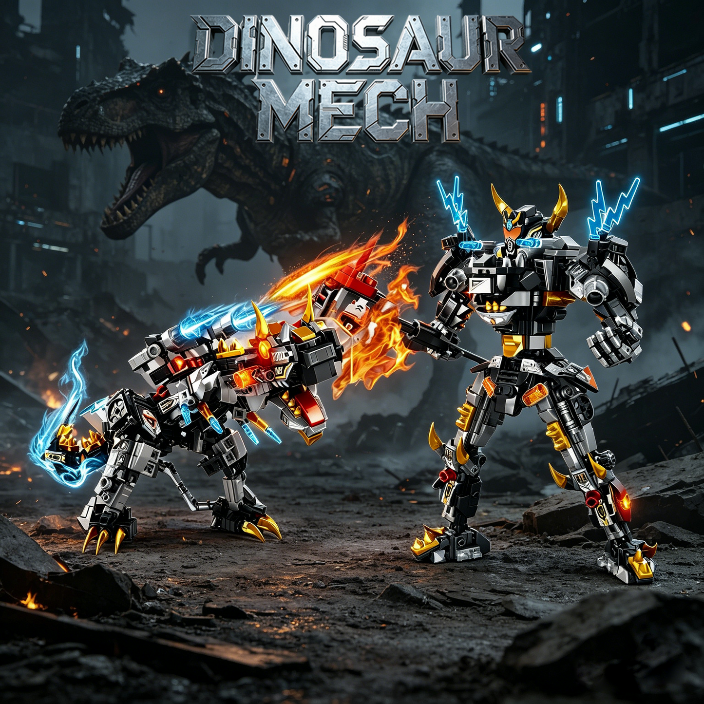 2-in-1 Tyrannosaurus rex Mecha Building Blocks, STEM Toy