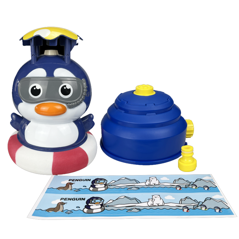 Penguin Water Sprinkler & Rocket Launcher Toy for Kids