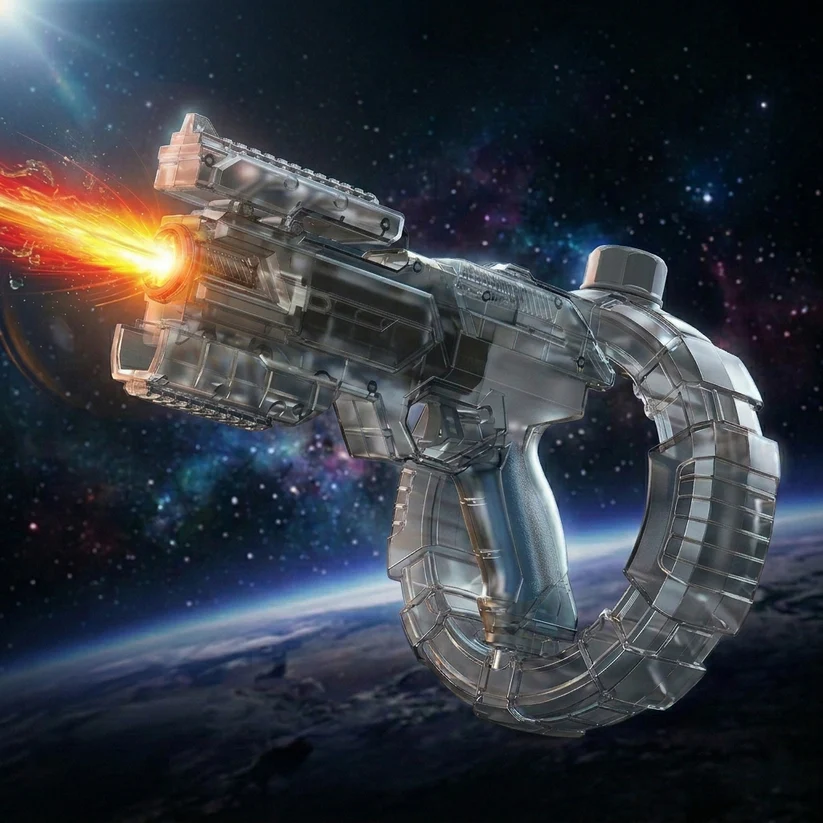 Space Transparent Electric Water Gun with LED Lights