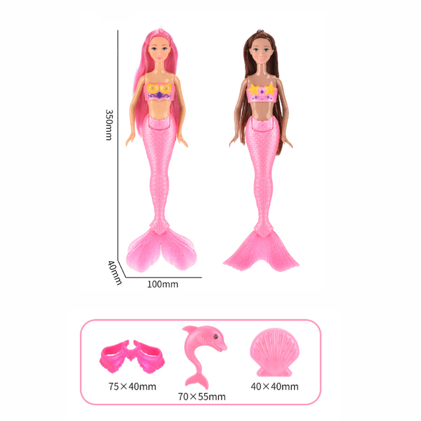 14" Mermaid Princess Doll Playset